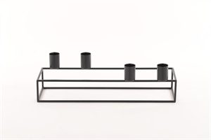 Ständer, Alu - 4 Kerzen L30x 11.5x 7.5cm, black Ständer, Alu - 4 Kerzen L30x 11.5x 7.5cm, black