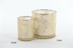 Windlicht, Snowflake Ø10x H12.5cm, perlweiss Windlicht, Snowflake Ø10x H12.5cm, perlweiss