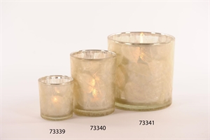 Windlicht, Snowflake Ø15x H15cm, perlweiss Windlicht, Snowflake Ø15x H15cm, perlweiss