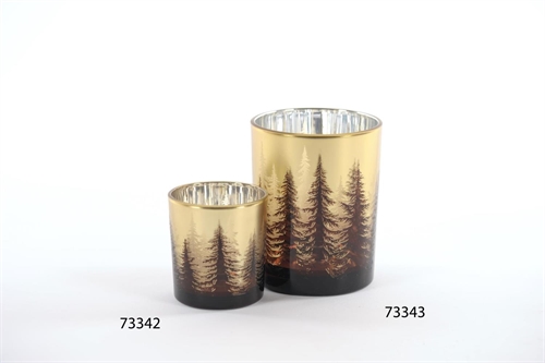 Windlicht, Pine Tanne Ø10x H12.5cm, braun* Windlicht, Pine Tanne Ø10x H12.5cm, braun*