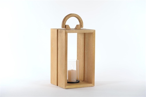 Laterne, Holz offen L23x 23x H39cm, braun Laterne, Holz offen L23x 23x H39cm, braun