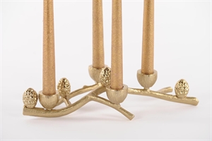 Kerzenhalter, Zweig - Alu L32x 16x H9.5cm, gold Kerzenhalter, Zweig - Alu L32x 16x H9.5cm, gold