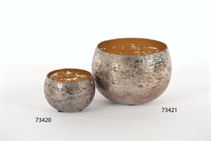 Windlicht, Silverflake Metall - Ø10x 7cm, silber Windlicht, Silverflake Metall - Ø10x 7cm, silber