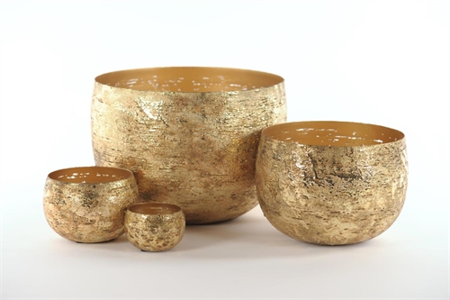 Windlicht, Votiv Goldflake Metall - Set/4, old gold Windlicht, Votiv Goldflake Metall - Set/4, old gold