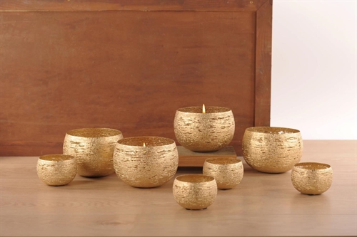 Windlicht, Goldleathe Metall - Ø10x 7cm, gold Windlicht, Goldleathe Metall - Ø10x 7cm, gold