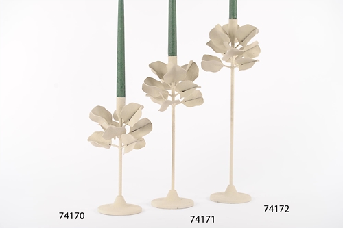 Kerzenständer, Florale metall Ø17x H30cm, creme Kerzenständer, Florale metall Ø17x H30cm, creme