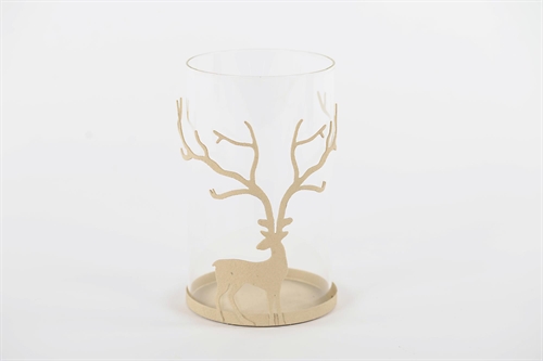 Windlicht, Mighty elk Ø12.5x H20cm, klar/met. Windlicht, Mighty elk Ø12.5x H20cm, klar/met.