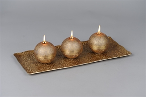 Schale, Alu rechteckig gehämmert 40x 18 cm, gold Schale, Alu rechteckig gehämmert 40x 18 cm, gold