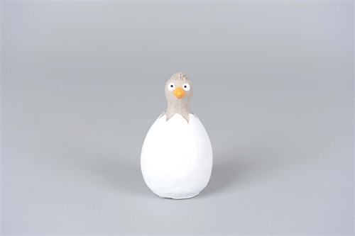 Vogelei, Cocorico Ø8x H15cm, weiss-grau* Vogelei, Cocorico Ø8x H15cm, weiss-grau*