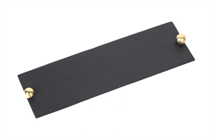 Untersetzer, Alu mit Goldriff - L60x B18cm, black Untersetzer, Alu mit Goldriff - L60x B18cm, black