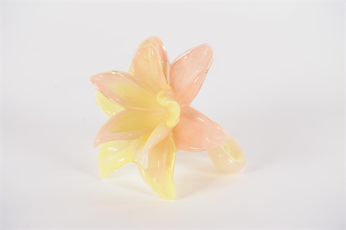 Blume Amaryllis - Glas - L14x H10cm, peach/yellow Blume Amaryllis - Glas - L14x H10cm, peach/yellow