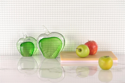 Deko Apfel, Glas - L12x 4.5x H14cm, grün Deko Apfel, Glas - L12x 4.5x H14cm, grün