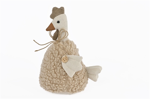 Huhn, Frizzle - Wolle L13x 10x H21cm, hellbraun Huhn, Frizzle - Wolle L13x 10x H21cm, hellbraun