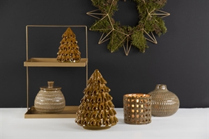 Tannenbaum, Pinus Keramik Ø12.5 x H19cm, ambergold Tannenbaum, Pinus Keramik Ø12.5 x H19cm, ambergold