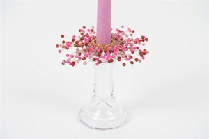 Kerzenring, mit Perlen Ø2.5~12cm, red/pink Kerzenring, mit Perlen Ø2.5~12cm, red/pink