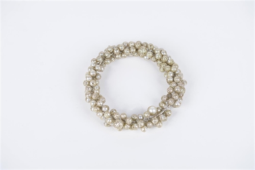 Kerzenring, aus Metall Ø9.5cm, cream/gold Kerzenring, aus Metall Ø9.5cm, cream/gold