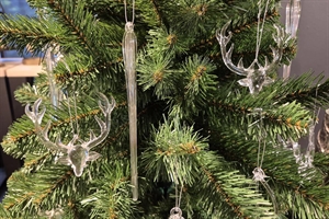 Schmuckstück, Glas hängend - L20-30cm S/3, klar Schmuckstück, Glas hängend - L20-30cm S/3, klar