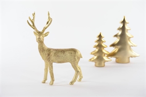 Deko Hirsch, Wild deer - Alu L16x 3.5x H22cm, gold Deko Hirsch, Wild deer - Alu L16x 3.5x H22cm, gold