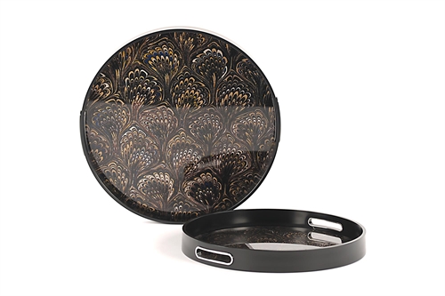 Serviceplatte, Circle Ø34/39x H4cm Set/2, feather Serviceplatte, Circle Ø34/39x H4cm Set/2, feather