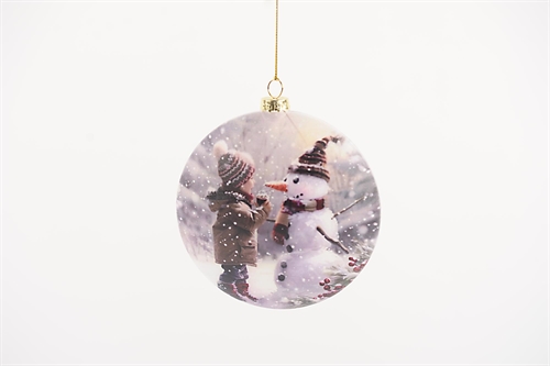 Glasanhänger, Snowy Scene Ø12x H4.5cm, bunt Glasanhänger, Snowy Scene Ø12x H4.5cm, bunt