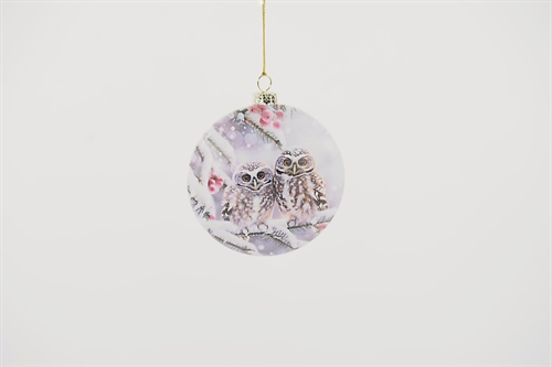 Glasanhänger, Pair of owls Ø10x H4cm, bunt Glasanhänger, Pair of owls Ø10x H4cm, bunt