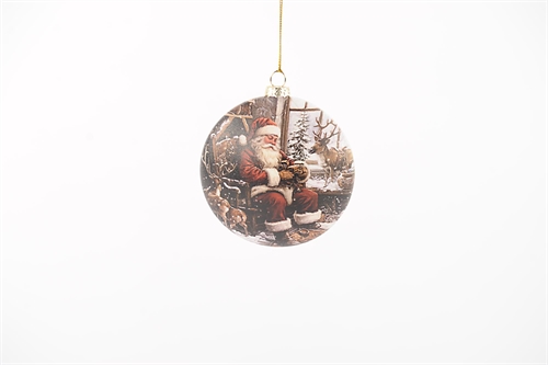 Glasanhänger, Santa Ø10x H4cm, bunt Glasanhänger, Santa Ø10x H4cm, bunt