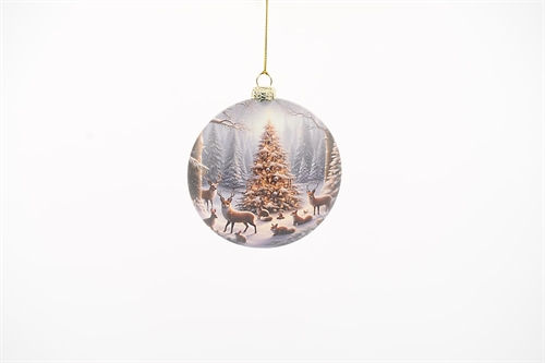 Glasanhänger, Christmas Forest Ø10x H4cm, bunt Glasanhänger, Christmas Forest Ø10x H4cm, bunt