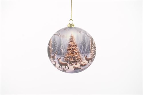 Glasanhänger, Christmas Forest Ø12x H4.5cm, bunt Glasanhänger, Christmas Forest Ø12x H4.5cm, bunt