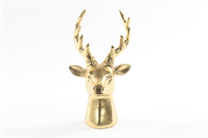 Hirsch, Gold Art - Polyresin 13x 12.5x 23cm, gold Hirsch, Gold Art - Polyresin 13x 12.5x 23cm, gold