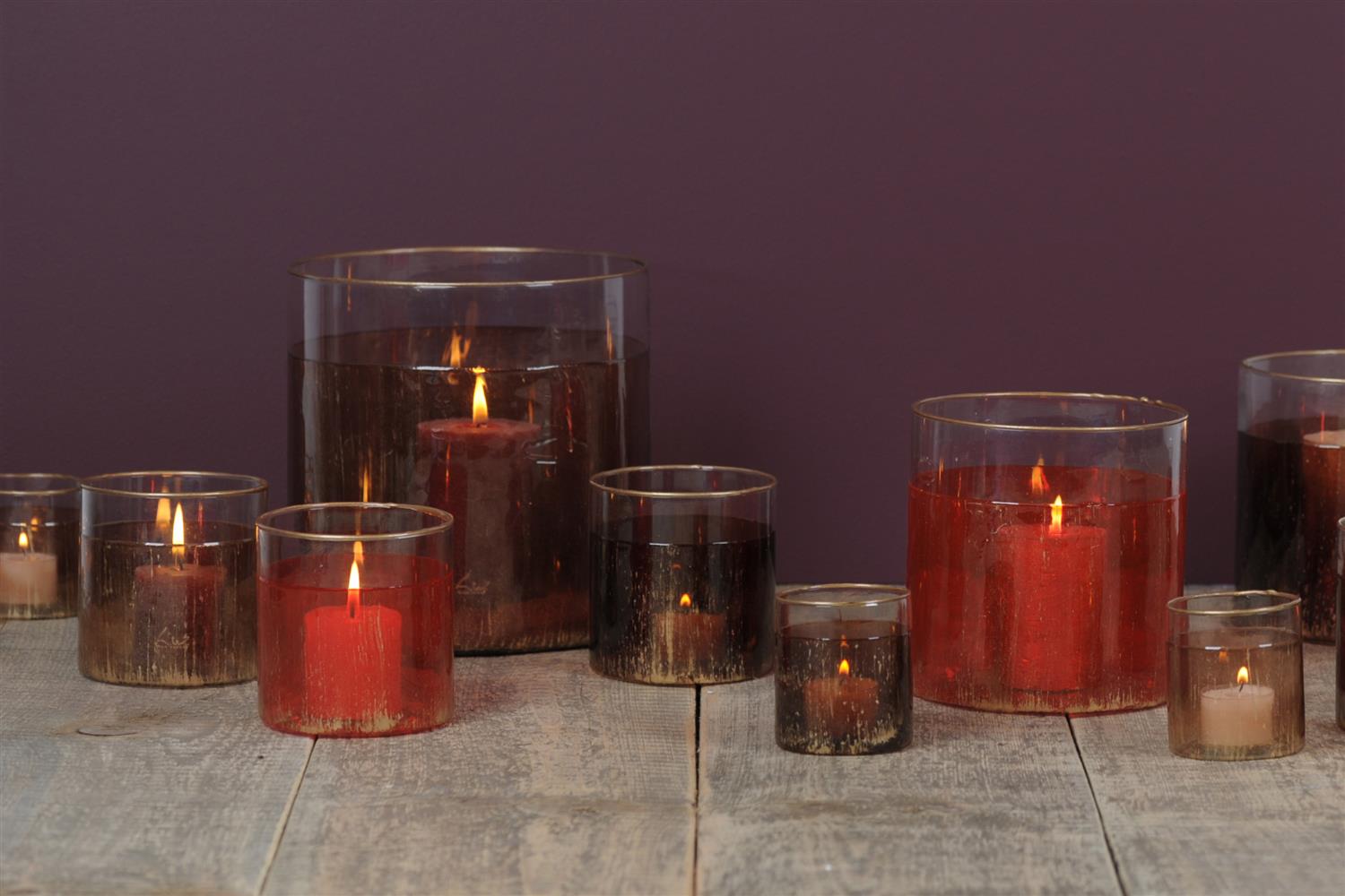 Windlicht, Peintura Ø7x H7.5cm, ombre